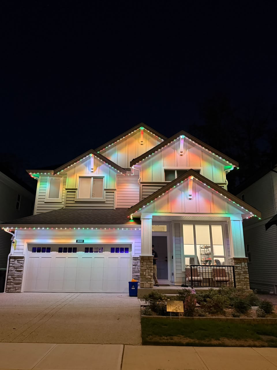 Vibrant multi-color festive jewel tone celebration lighting.
